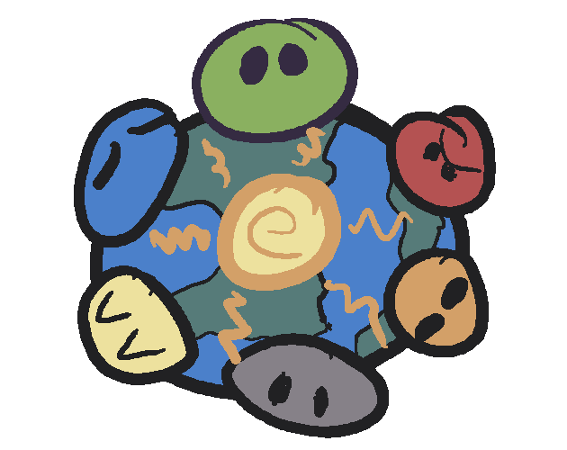 6 slimes on a planet with a sun in its core.